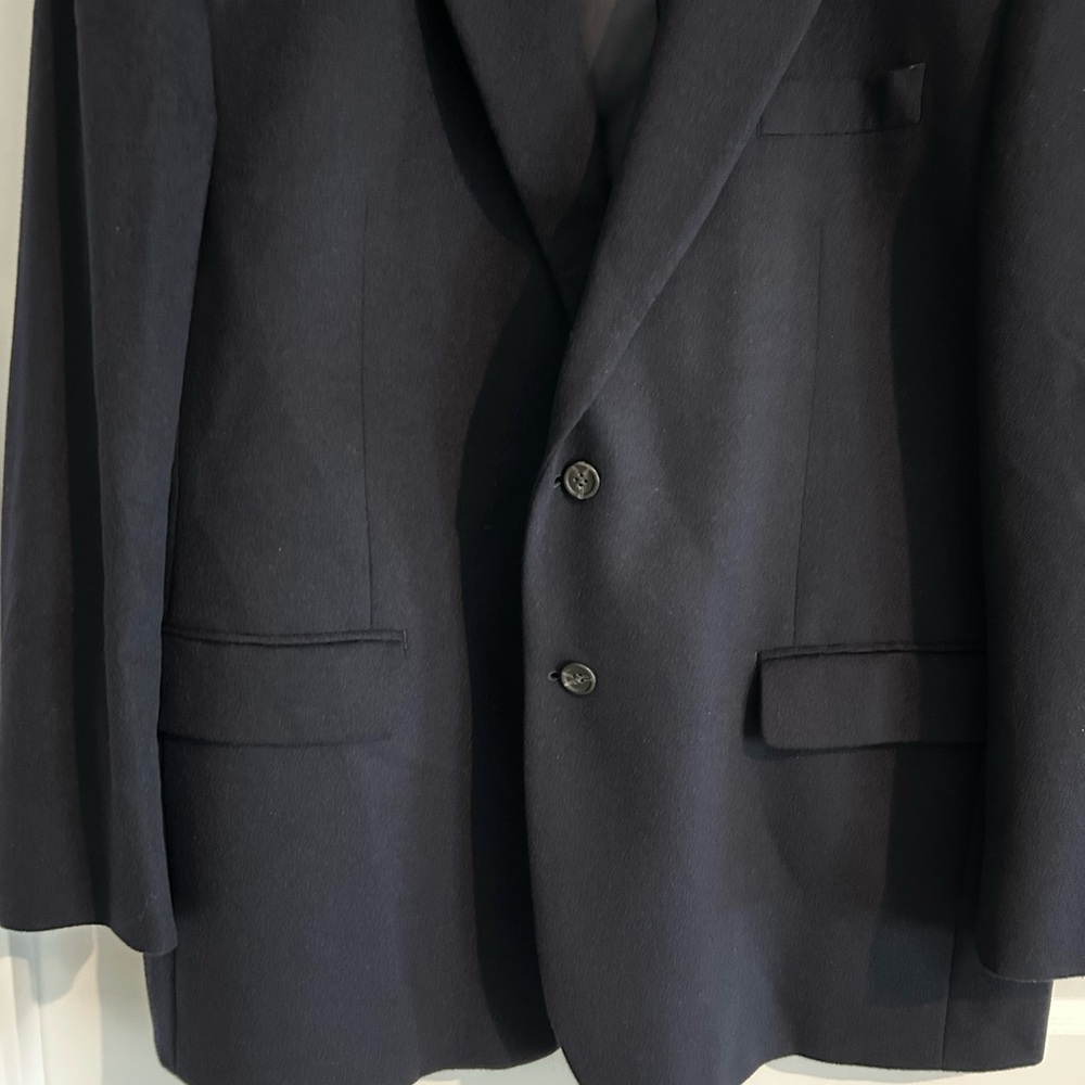 Chaps Wool Cashmere Blazer Navy Blue Size 46R - Picture 3 of 12